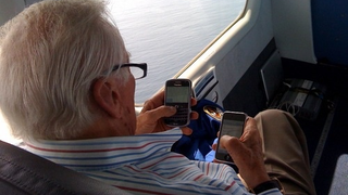 Buzz Aldrin Double Fists An iPhone And a Blackberry On a Blimp
